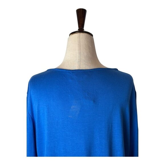 Alexia Admor Shirt Women Large Blue Floral Embroidered Long Sleeve Top NWT Boho - Picture 4 of 11